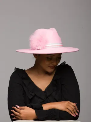 Fedora Hat Pink Fur Felt (Opal Oak)