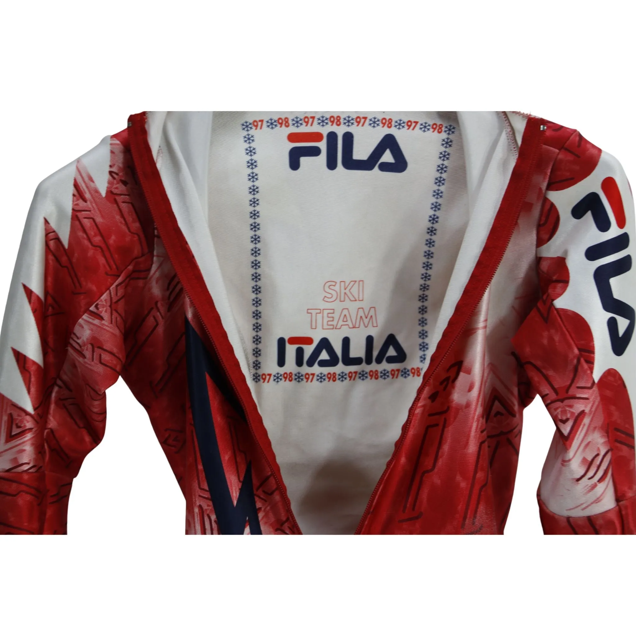 Fila Vintage 1997/98 Italian Ski Team GS/ Downhill Race Suit- Red- XS- USED