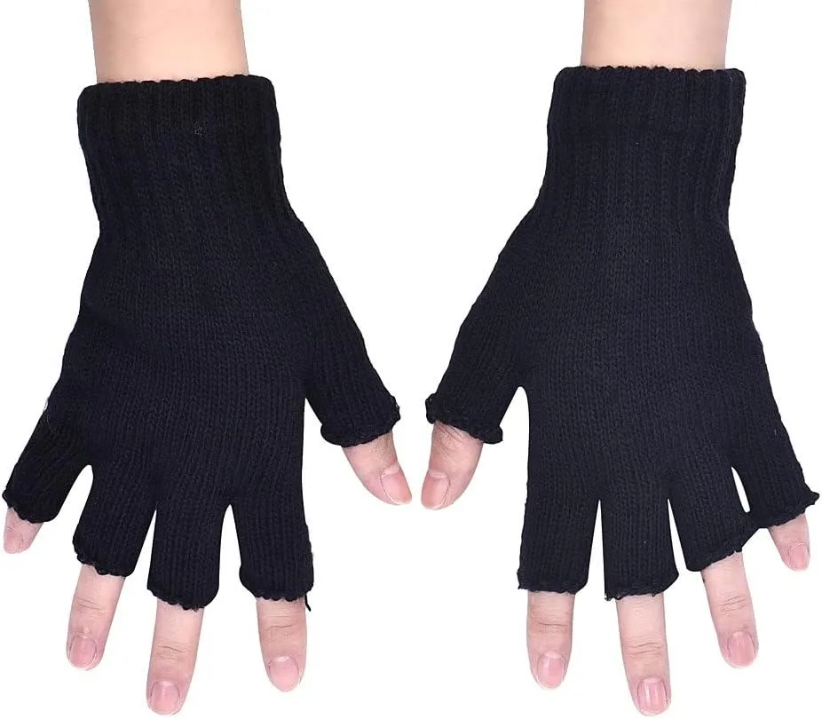 Fingerless Gloves for Women Wool Fingerless Gloves Warm Cold Weather Winter Glove Long Fingerless Gloves Comfortable Thermal Elastic Stretch Texting Glove for Traveling, Cycling, Running