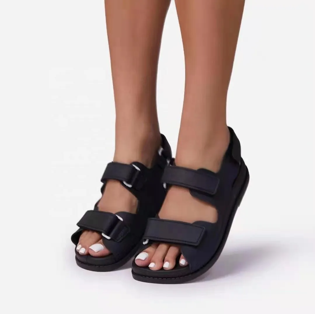Flat Open Round Toe Buckle Sandals