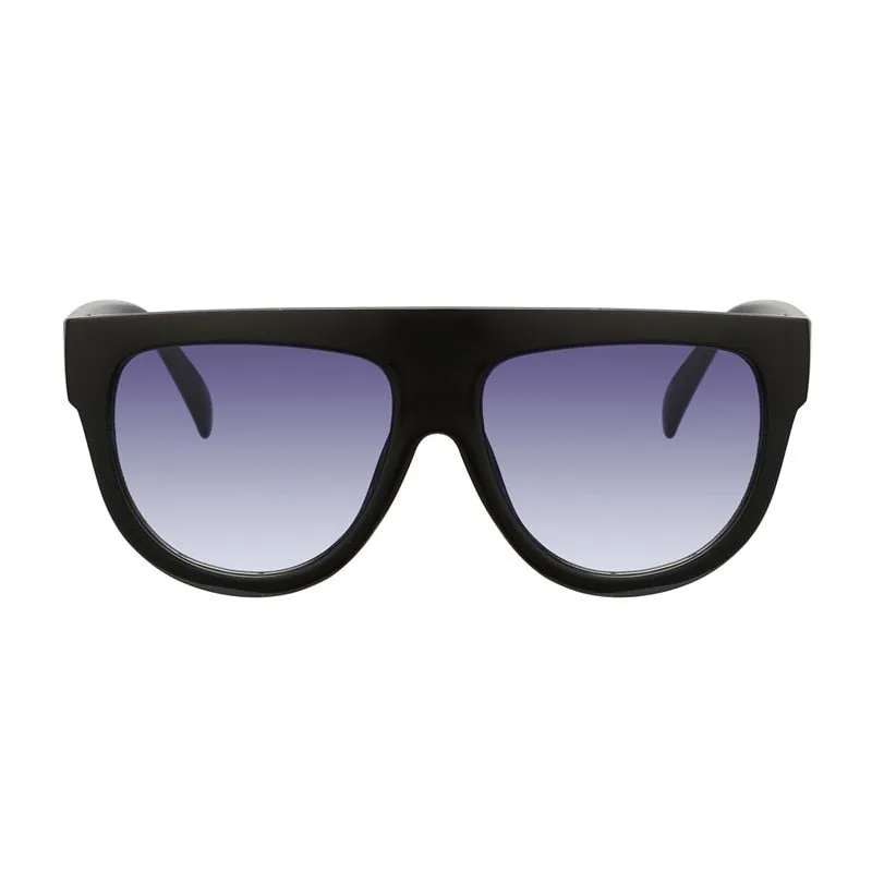 Flat Top Oversized Women Retro Sunglasses