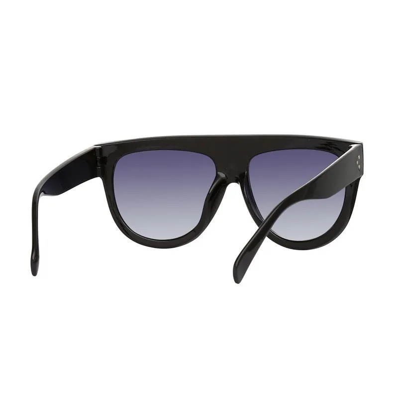 Flat Top Oversized Women Retro Sunglasses