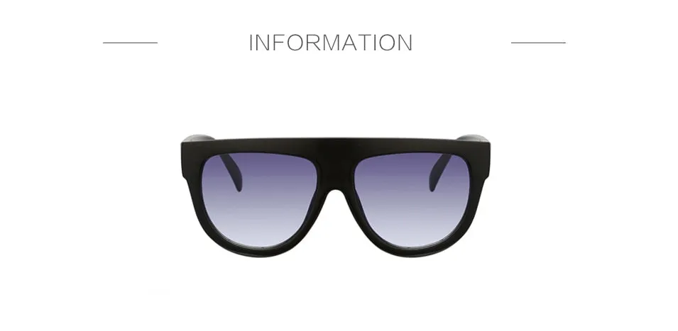 Flat Top Oversized Women Retro Sunglasses