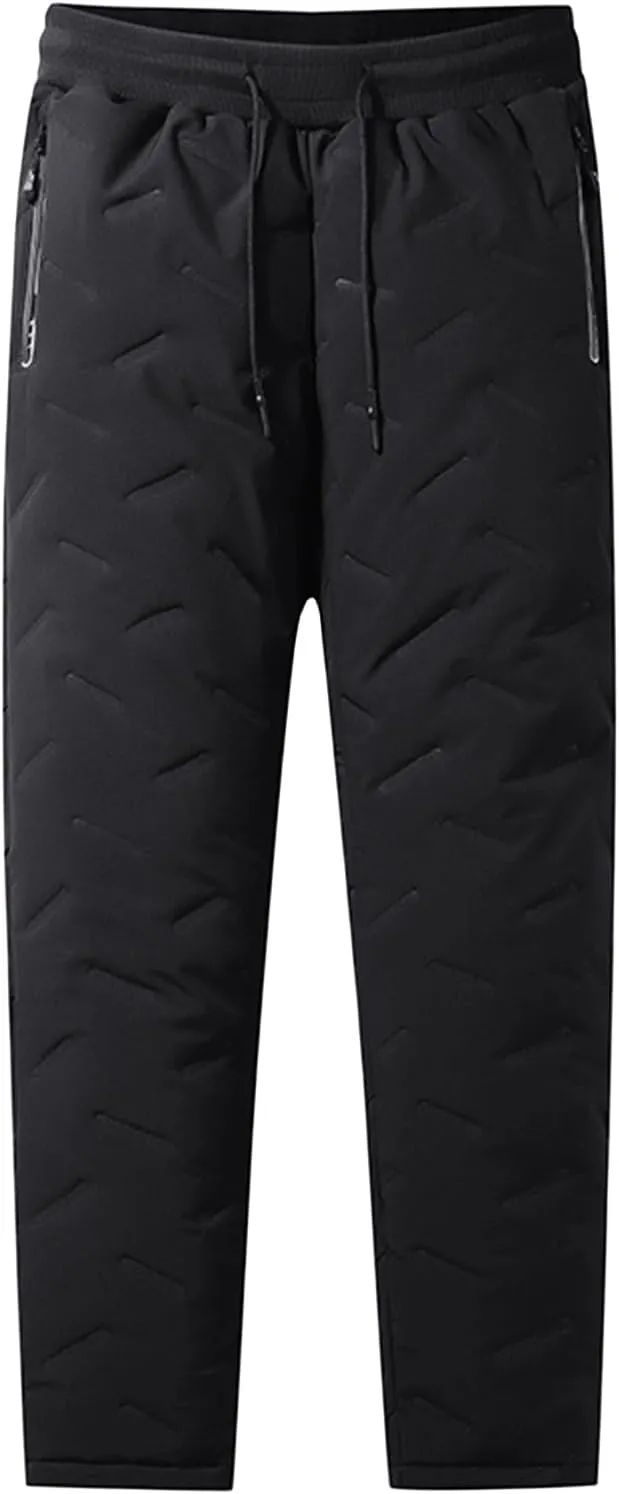 Fleece Lined Snow Pants Winter Sherpa Lined Sweatpants Warm Thicken Fleece Pants Outdoor Joggers for Men Women