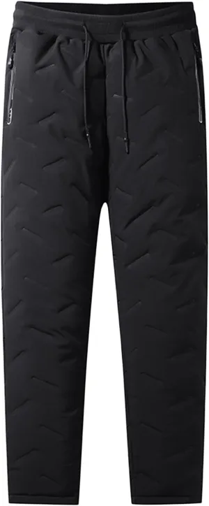 Fleece Lined Snow Pants Winter Sherpa Lined Sweatpants Warm Thicken Fleece Pants Outdoor Joggers for Men Women