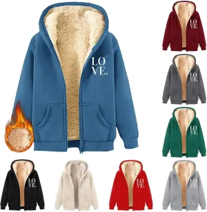 Fleece Solid Jacket For Women Solid Color Hooded Plus Size Coat Women'S Lamb Fleece Jackets Women'S Fleece Jackets