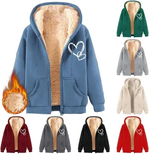 Fleece Solid Jacket For Women Solid Color Hooded Plus Size Coat Women'S Lamb Fleece Jackets Women'S Fleece Jackets