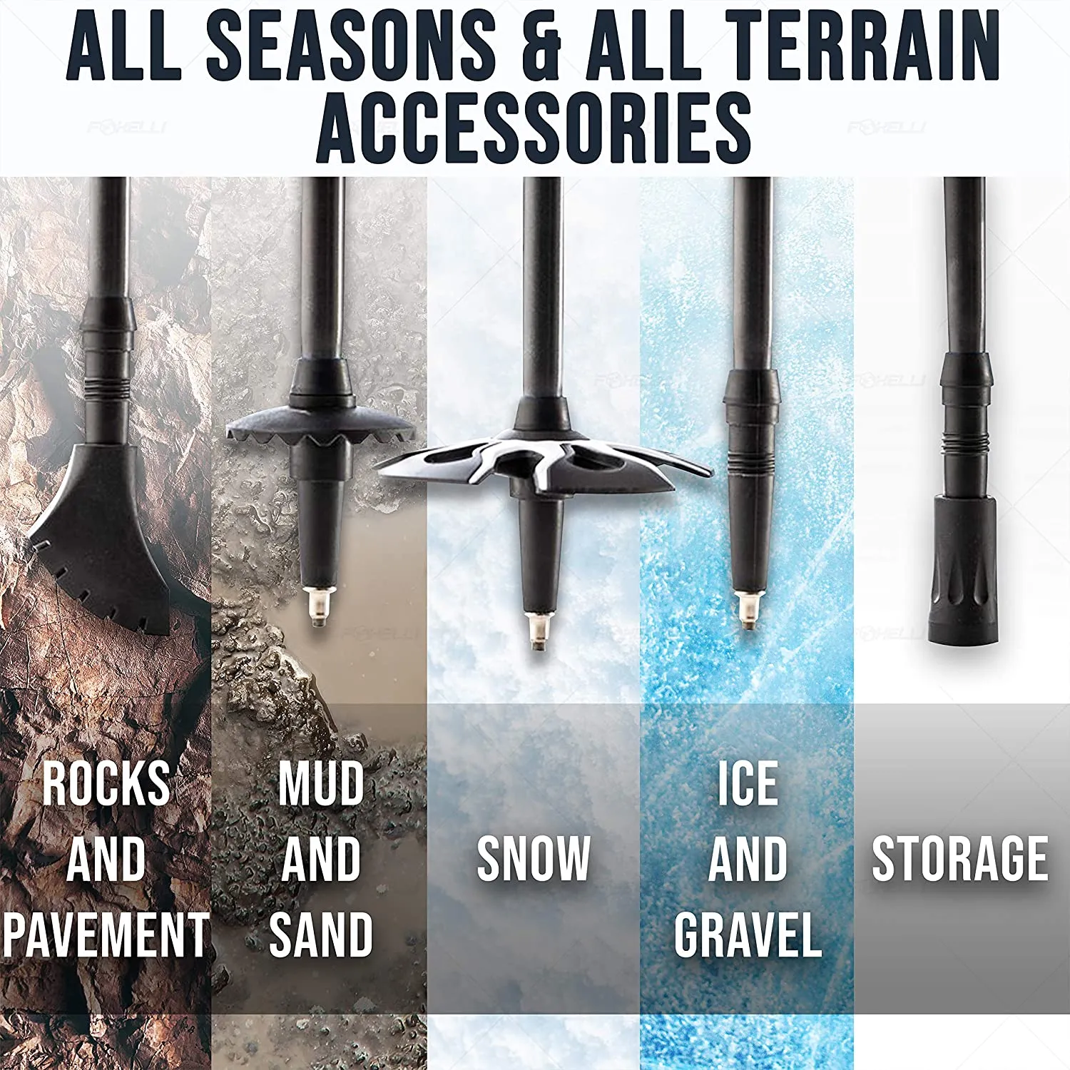 Foxelli Carbon Fiber Trekking Poles – Collapsible, Lightweight, Shock-Absorbent, Hiking, Walking & Running Sticks with Natural Cork Grips, Flip Locks, 4 Season/All Terrain Accessories and Carry Bag