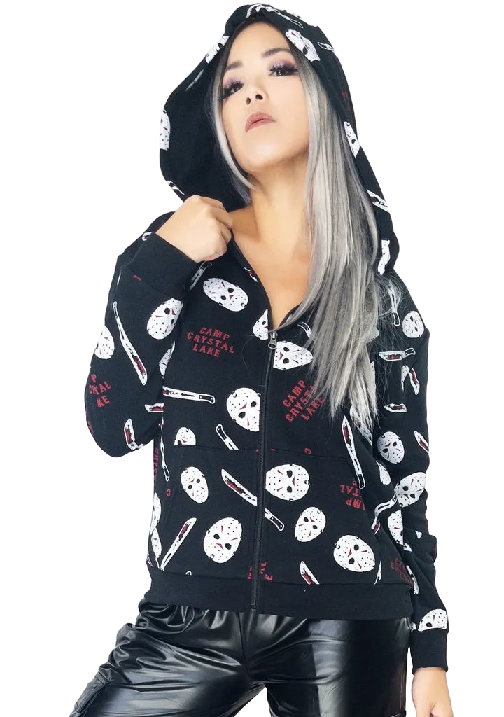 Friday the 13th Camp Crystal Lake Zip Up Hoodie