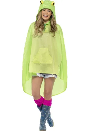 Frog Party Poncho, Green