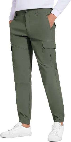 Future Flow Men's Lightweight Hiking Pants, Slim Fit Stretch Joggers, Waterproof Outdoor Pants with Pockets