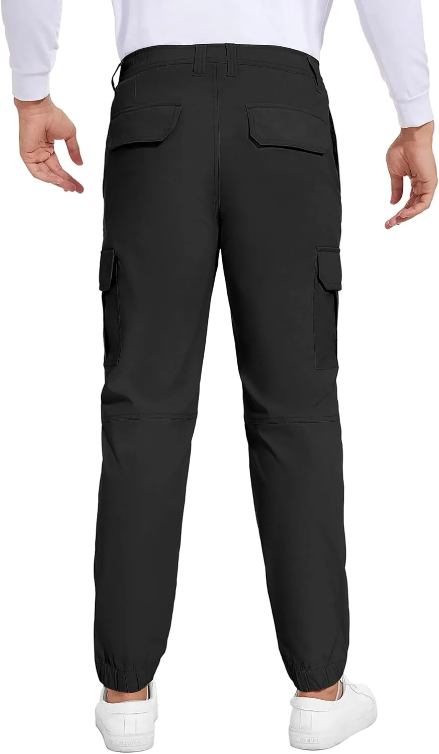 Future Flow Men's Lightweight Hiking Pants, Slim Fit Stretch Joggers, Waterproof Outdoor Pants with Pockets