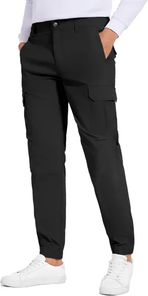 Future Flow Men's Lightweight Hiking Pants, Slim Fit Stretch Joggers, Waterproof Outdoor Pants with Pockets