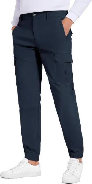 Future Flow Men's Lightweight Hiking Pants, Slim Fit Stretch Joggers, Waterproof Outdoor Pants with Pockets