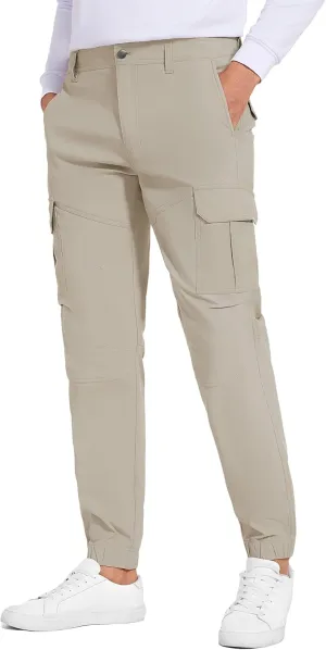 Future Flow Men's Lightweight Hiking Pants, Slim Fit Stretch Joggers, Waterproof Outdoor Pants with Pockets