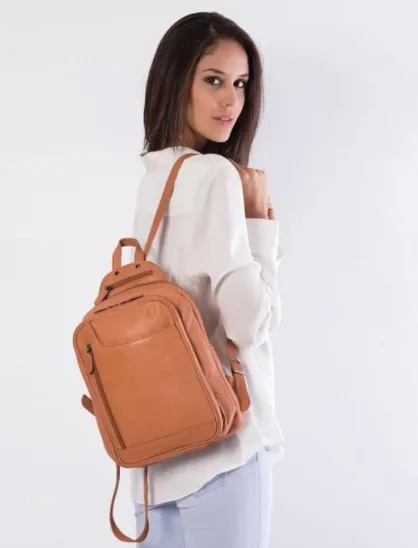 GABEE EMMA LEATHER BACKPACK PURPLE