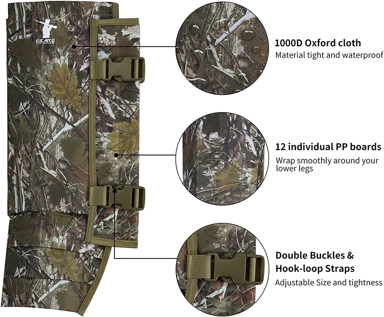 GearOZ Snake Gaiters Snake Chaps, Waterproof Snake Guards Snake Bite Protection for Lower Legs, Snake Proof Gaiters Fit for Men & Women, Adjustable Size for Hunting Hiking and Farm Working
