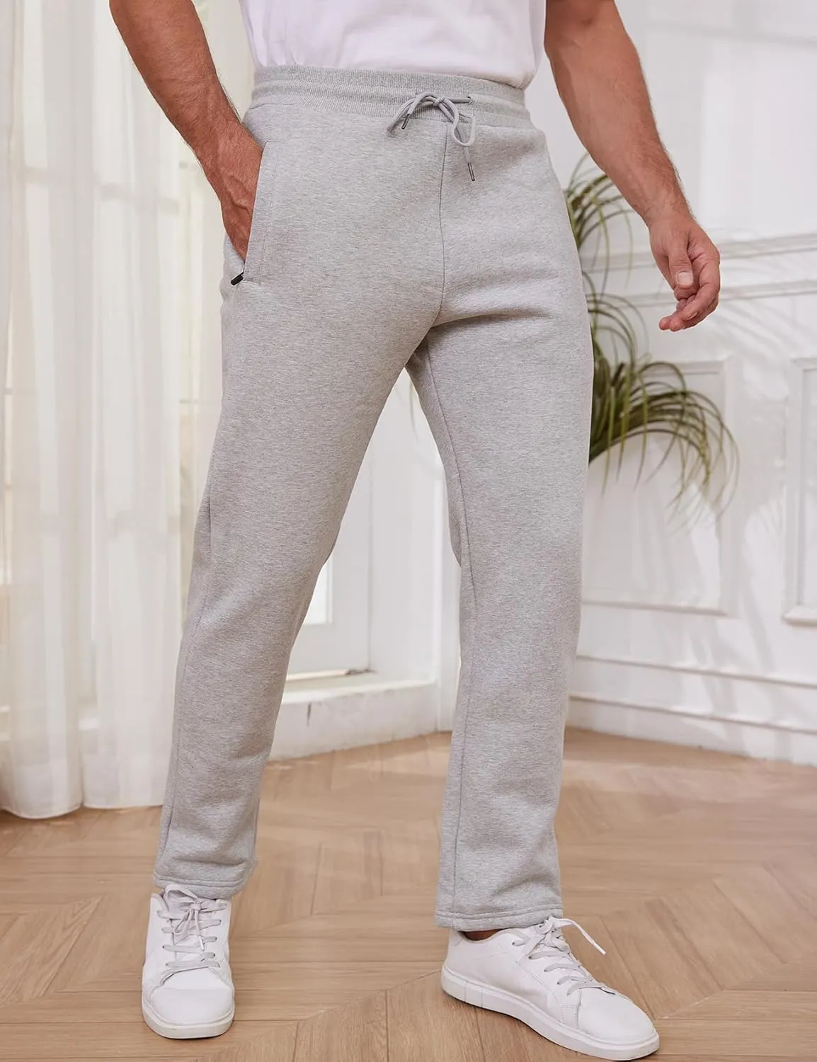 Gihuo Men's Winter Warm Fleece Pants Sherpa Fleece Lined Jogger Pants Sweatpants