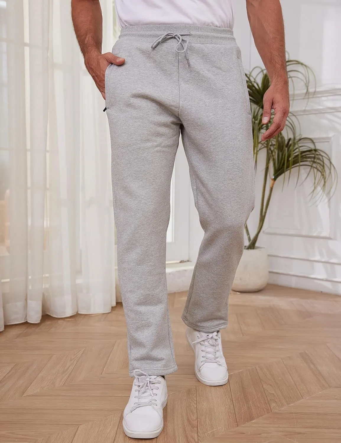 Gihuo Men's Winter Warm Fleece Pants Sherpa Fleece Lined Jogger Pants Sweatpants