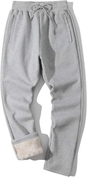 Gihuo Men's Winter Warm Fleece Pants Sherpa Fleece Lined Jogger Pants Sweatpants