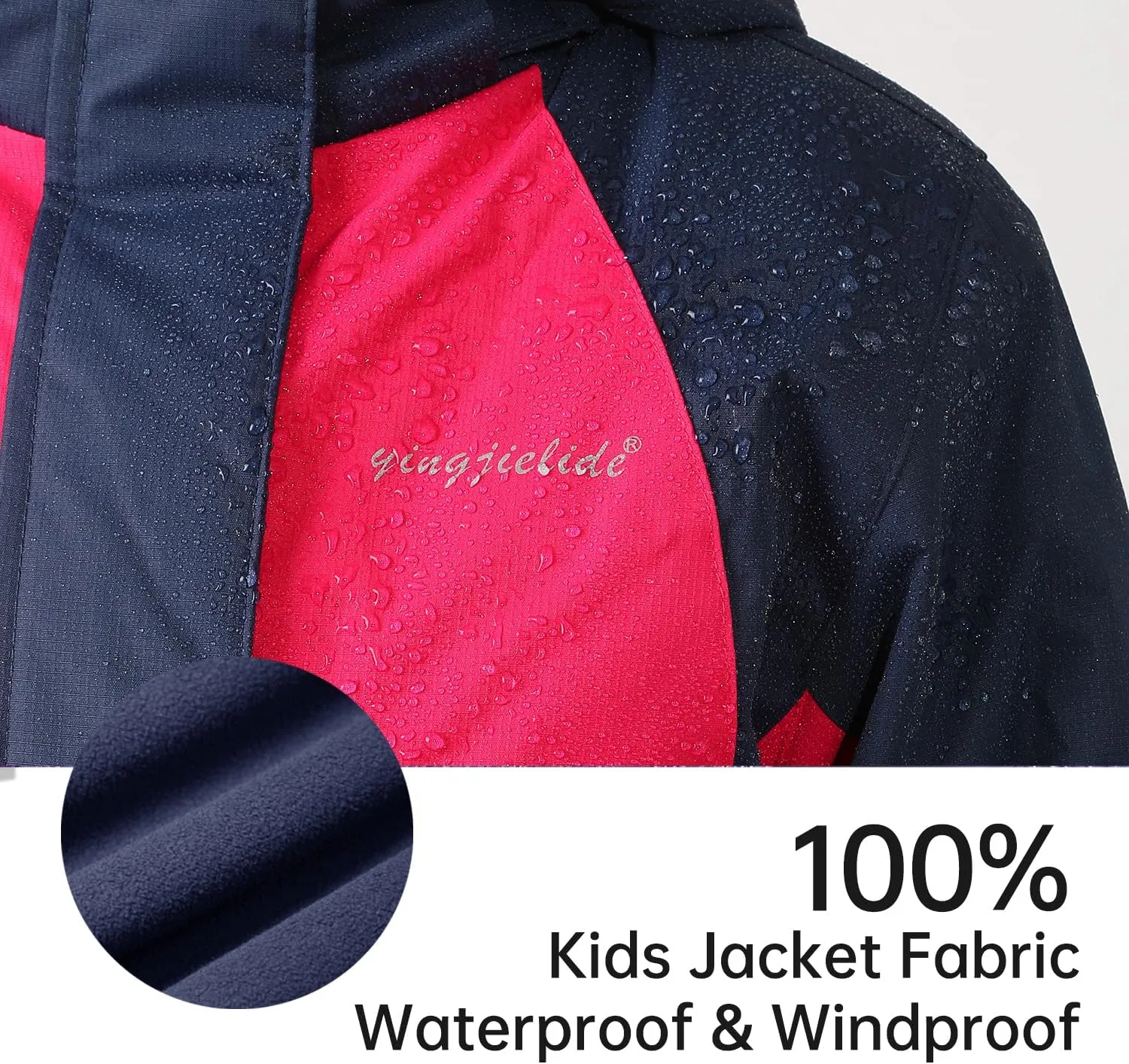 Girl's Waterproof Ski Jacket,Warm Winter Snow Coat,Hooded Fleece Outwear,Windproof RainCoat