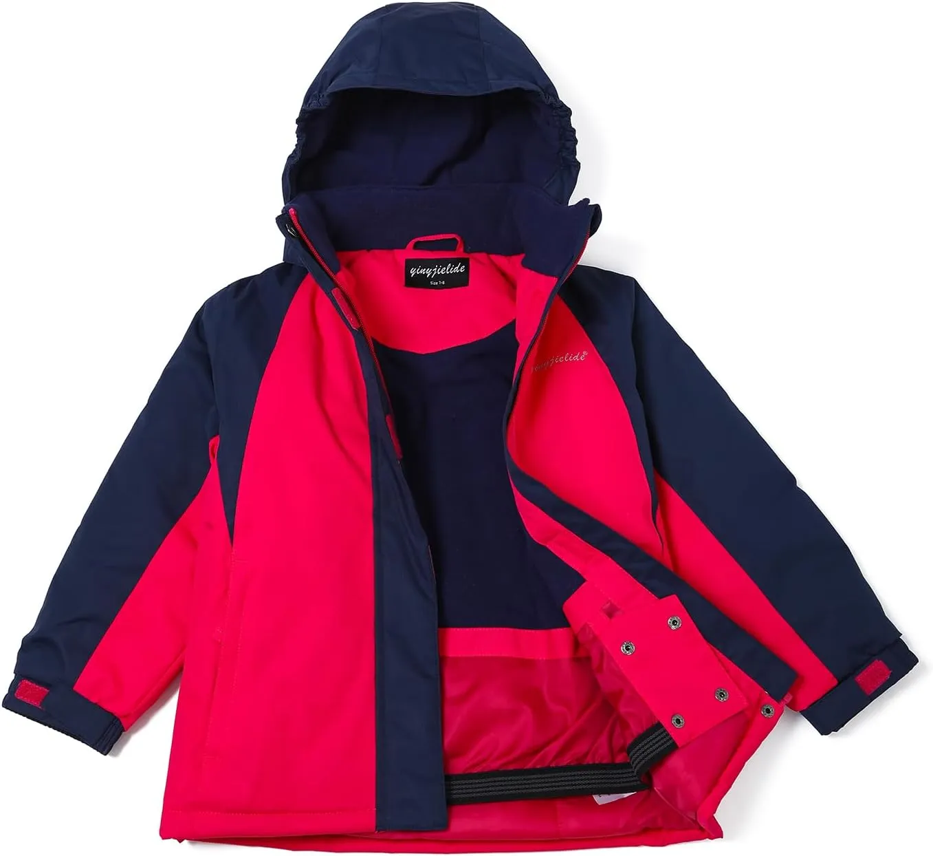 Girl's Waterproof Ski Jacket,Warm Winter Snow Coat,Hooded Fleece Outwear,Windproof RainCoat