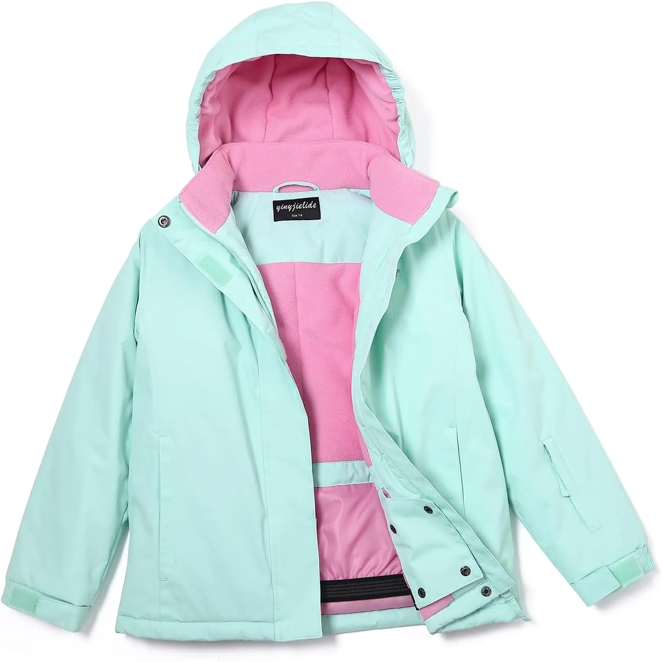 Girl's Waterproof Ski Jacket,Warm Winter Snow Coat,Hooded Fleece Outwear,Windproof RainCoat