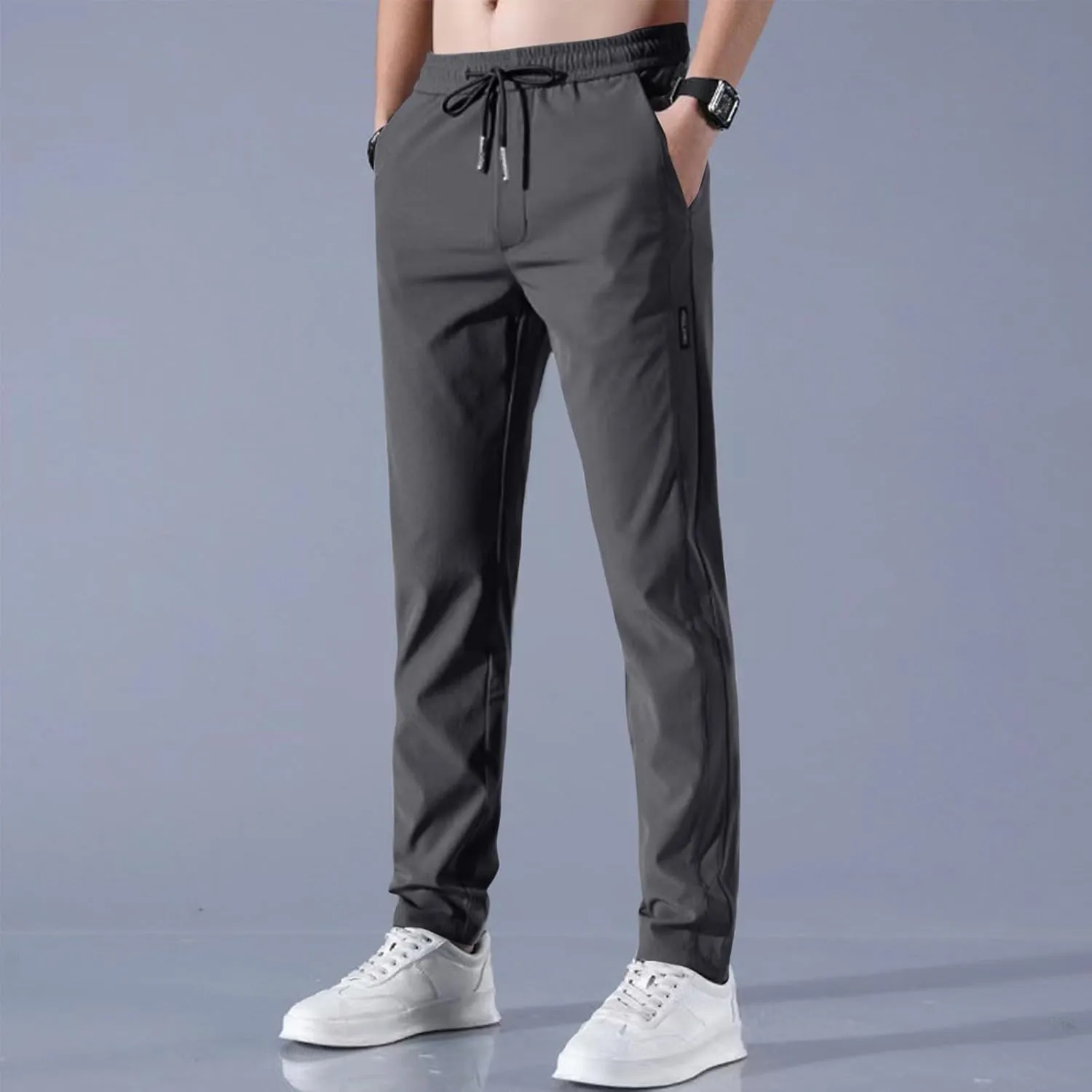 Glide Pants Men Lightweight Pull On Stretch Active Pants Palcomfy Quick Dry Water Resistant Hiking Pant with Pockets