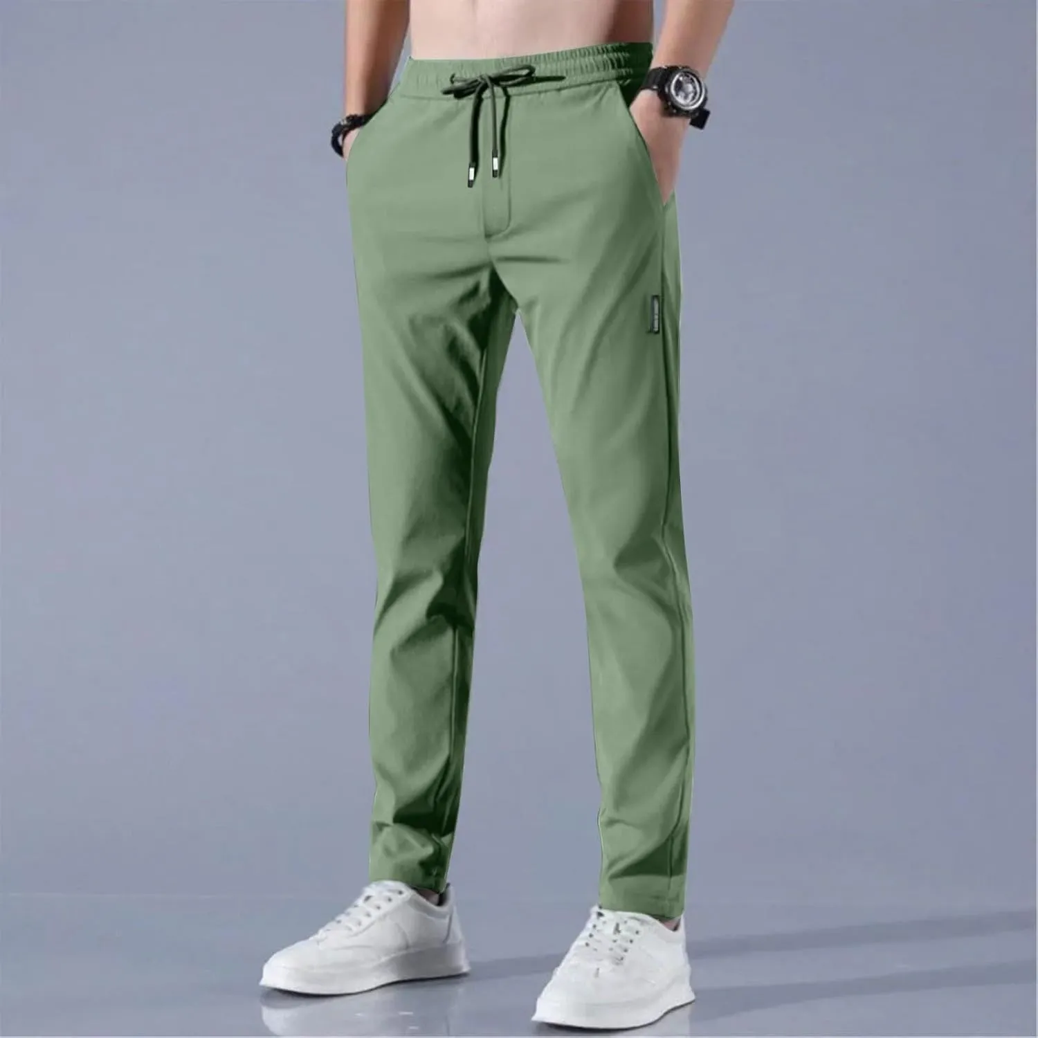 Glide Pants Men Lightweight Pull On Stretch Active Pants Palcomfy Quick Dry Water Resistant Hiking Pant with Pockets