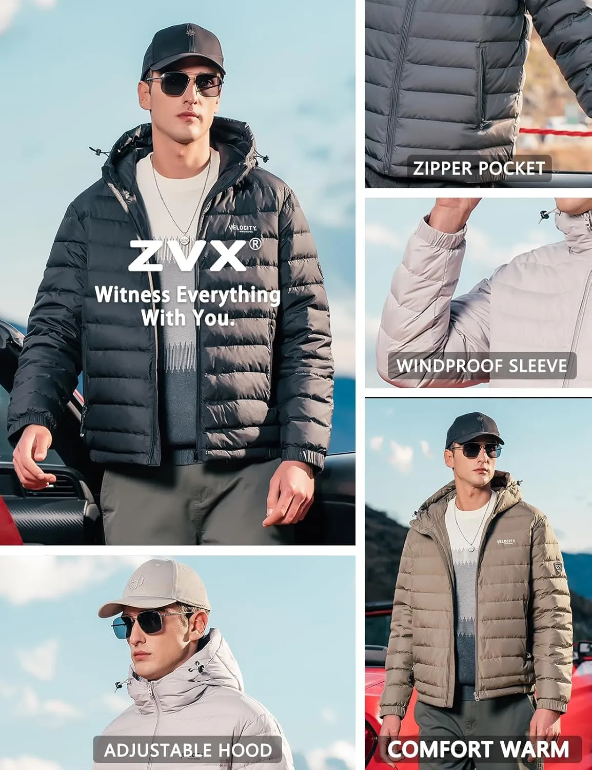 Goose Down Jacket, Warm and Soft Goose Down Jackets Men,Waterproof Windproof Unisex Down Jacket