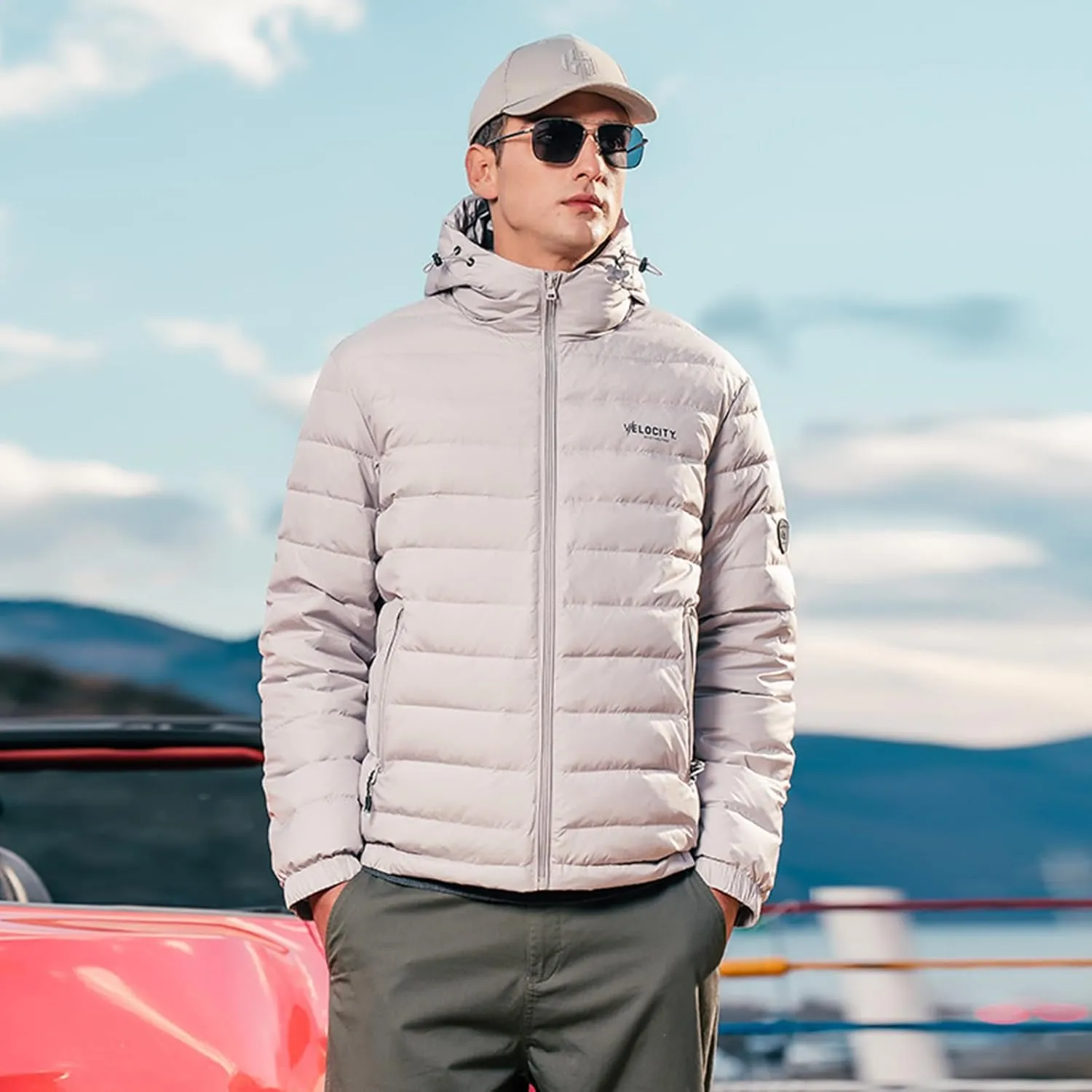 Goose Down Jacket, Warm and Soft Goose Down Jackets Men,Waterproof Windproof Unisex Down Jacket