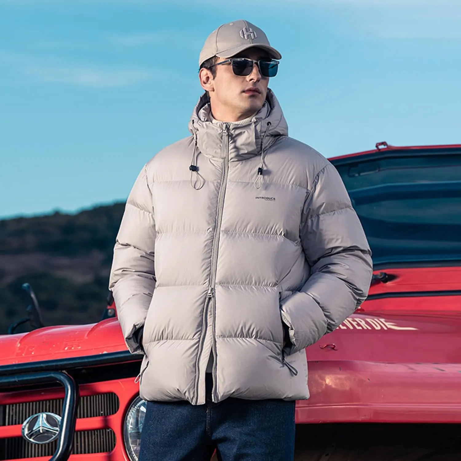 Goose Down Jacket, Warm and Soft Goose Down Jackets Men,Waterproof Windproof Unisex Down Jacket
