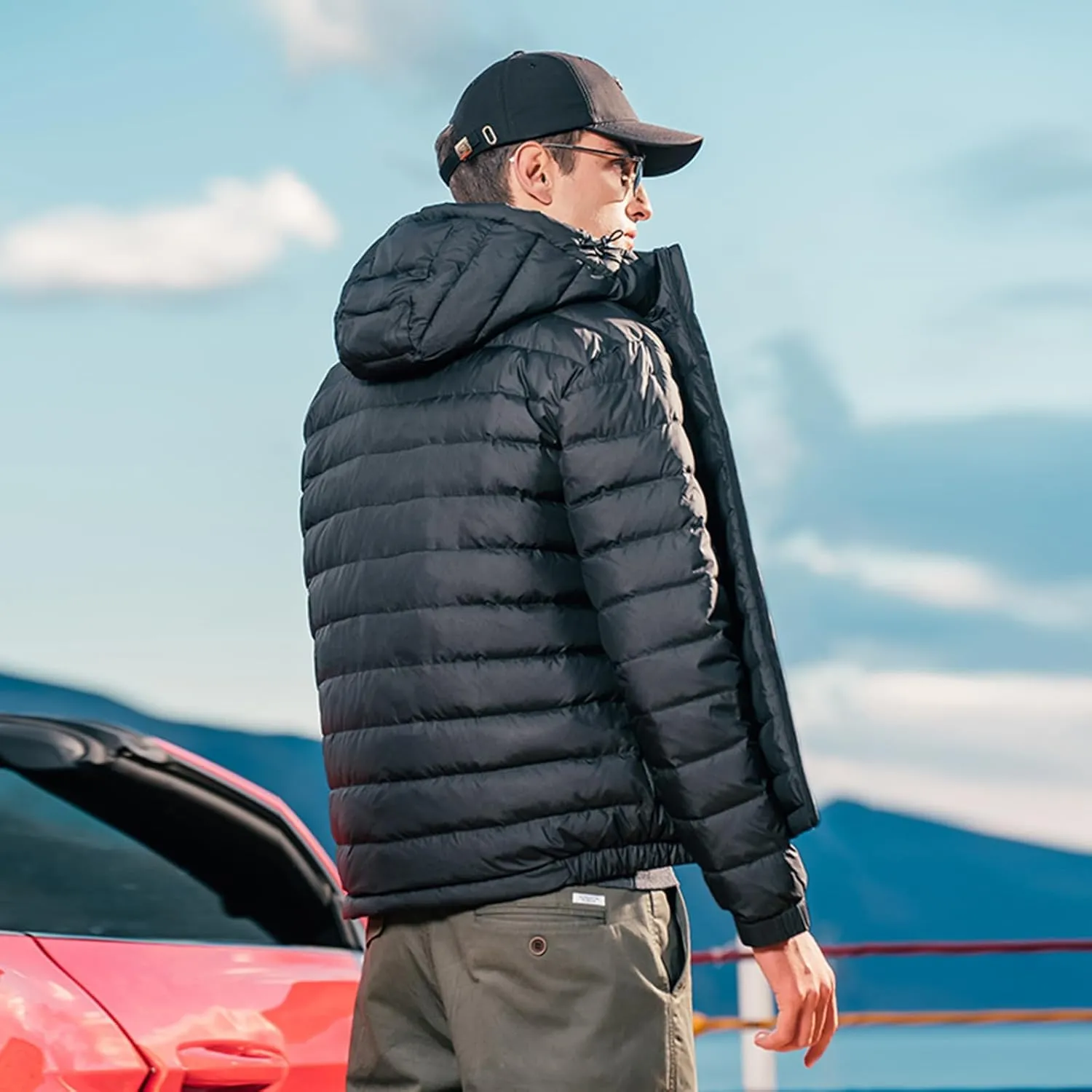 Goose Down Jacket, Warm and Soft Goose Down Jackets Men,Waterproof Windproof Unisex Down Jacket