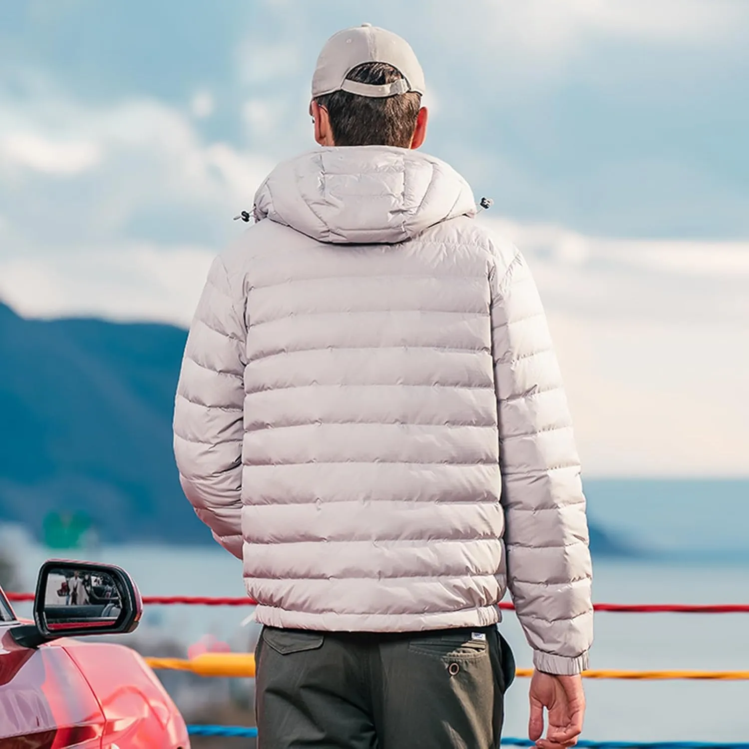 Goose Down Jacket, Warm and Soft Goose Down Jackets Men,Waterproof Windproof Unisex Down Jacket