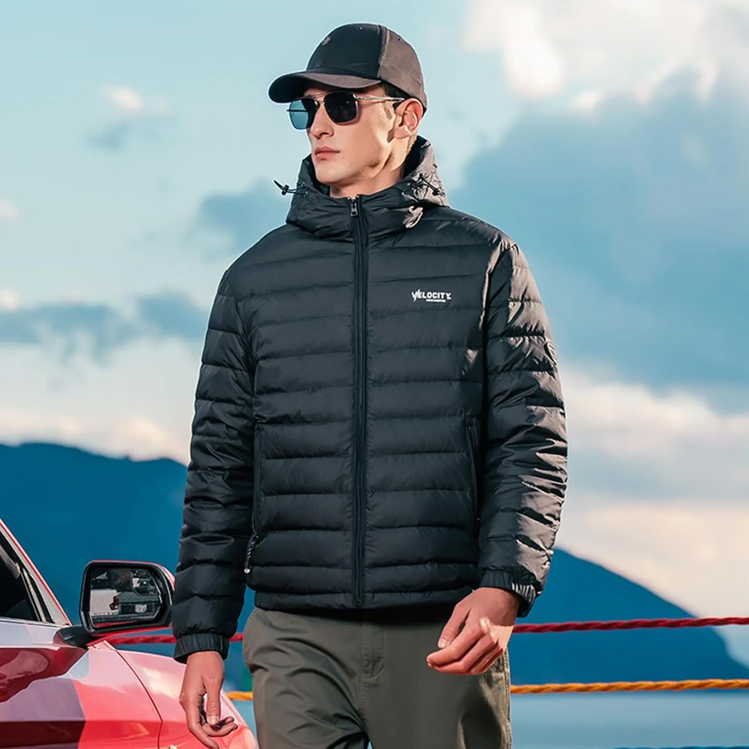 Goose Down Jacket, Warm and Soft Goose Down Jackets Men,Waterproof Windproof Unisex Down Jacket