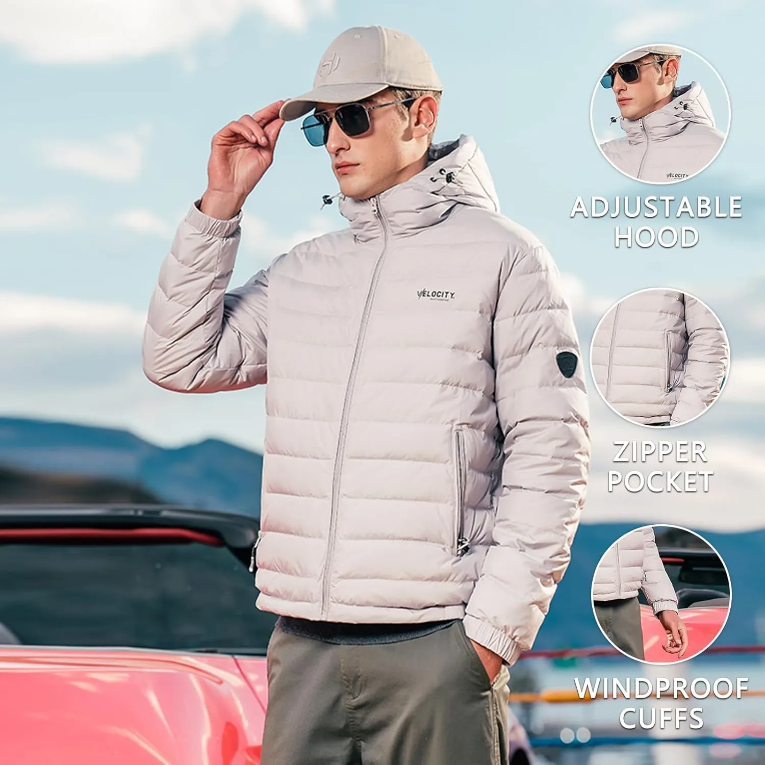 Goose Down Jacket, Warm and Soft Goose Down Jackets Men,Waterproof Windproof Unisex Down Jacket