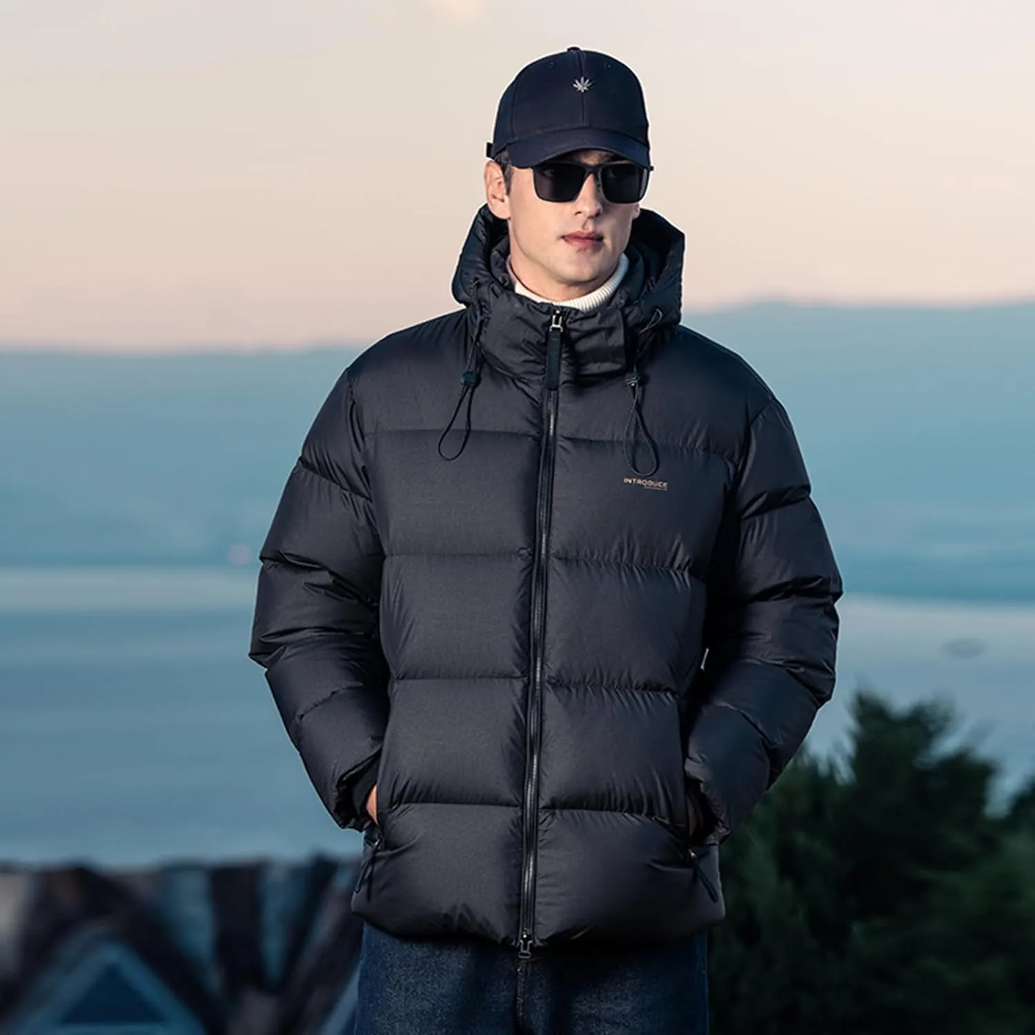 Goose Down Jacket, Warm and Soft Goose Down Jackets Men,Waterproof Windproof Unisex Down Jacket