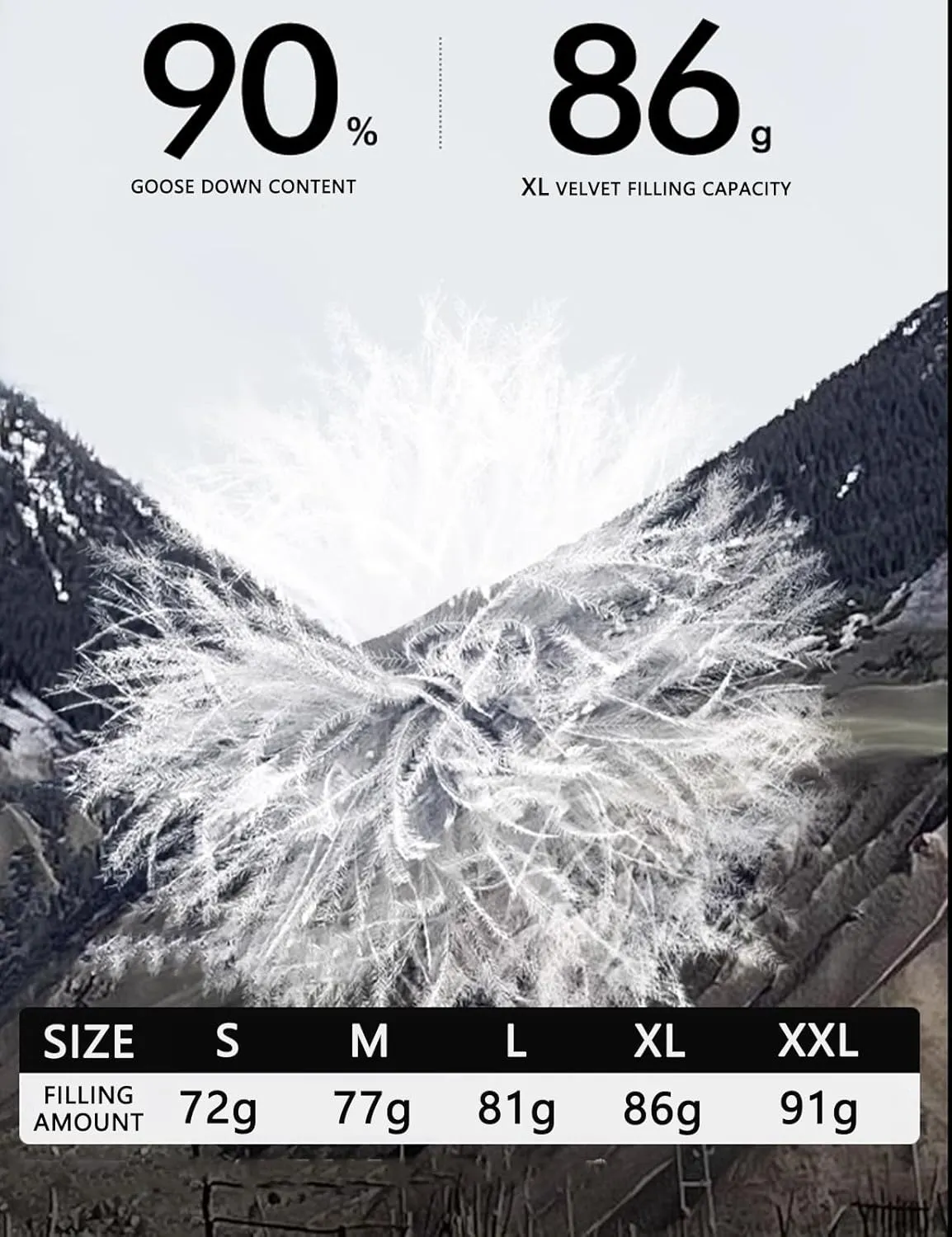 Goose Down Jacket, Warm and Soft Goose Down Jackets Men,Waterproof Windproof Unisex Down Jacket