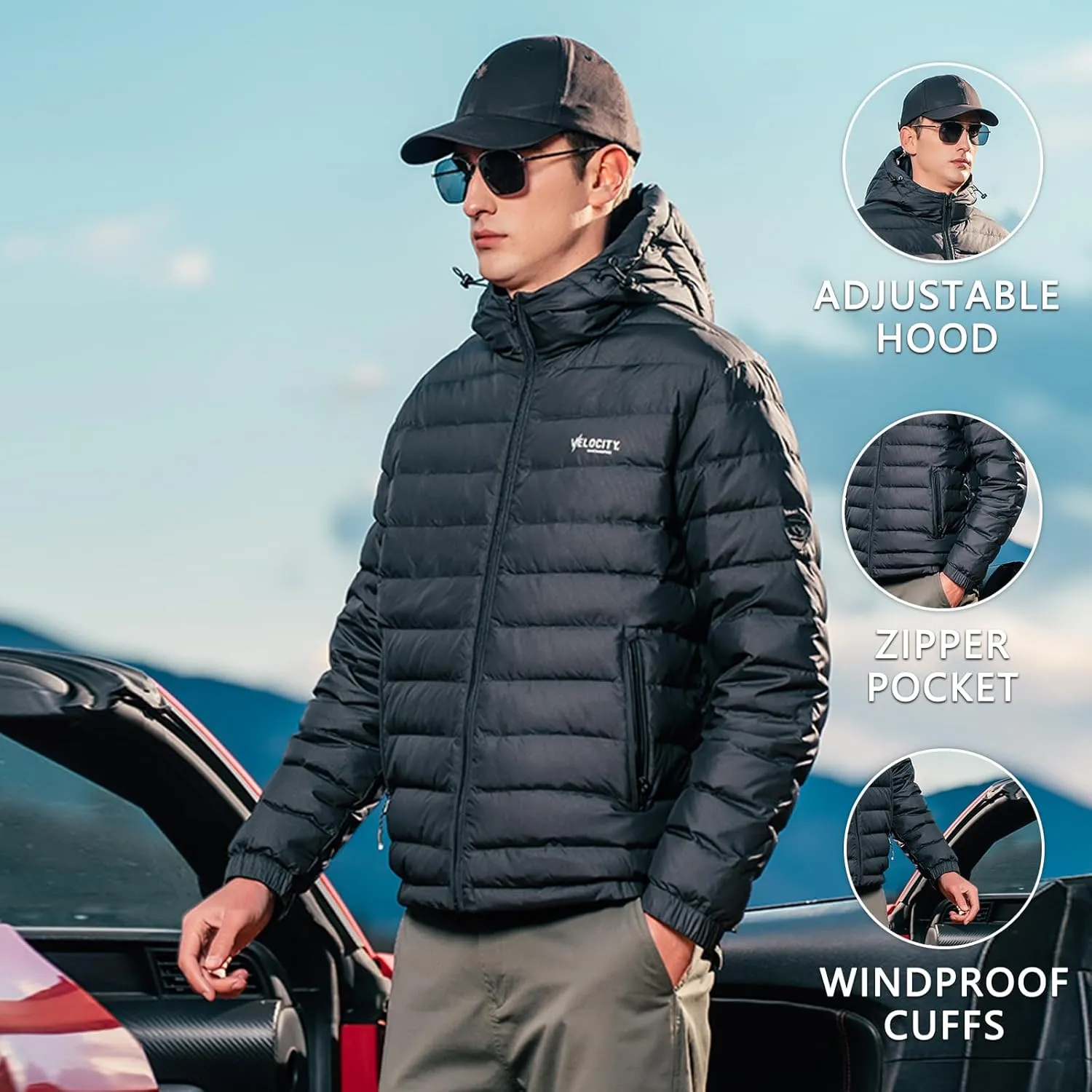 Goose Down Jacket, Warm and Soft Goose Down Jackets Men,Waterproof Windproof Unisex Down Jacket
