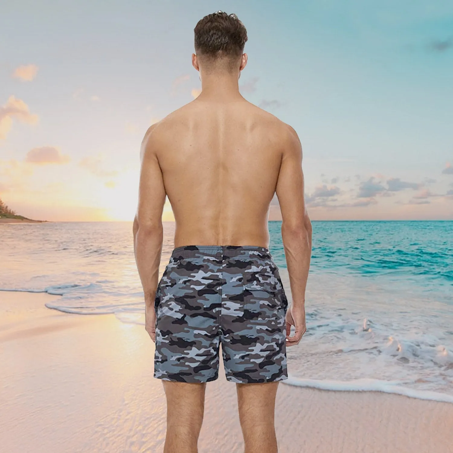 Grey Camo Board Shorts