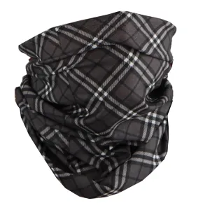 Grey Checked Seamless Face Mask Neck Gaiter