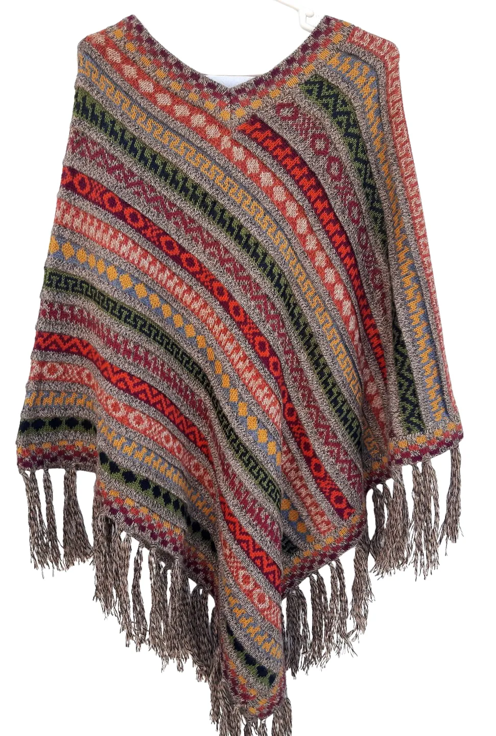 Handcrafted "Colorful" Alpaca Wool Ponchos One Size Fits All | Authentic Peruvian Treasure