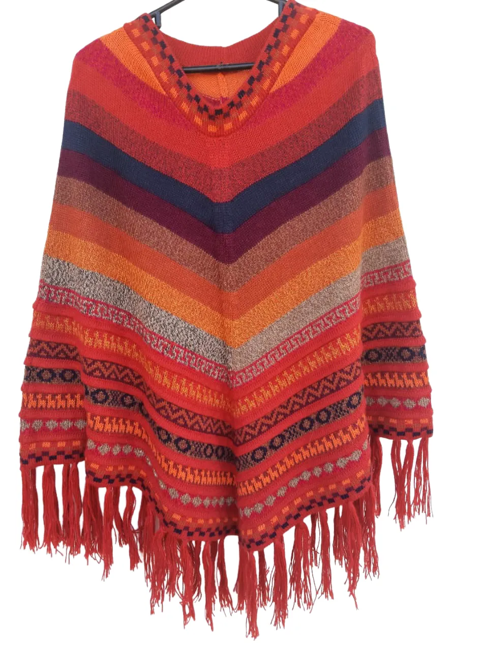Handcrafted "Colorful" Alpaca Wool Ponchos One Size Fits All | Authentic Peruvian Treasure