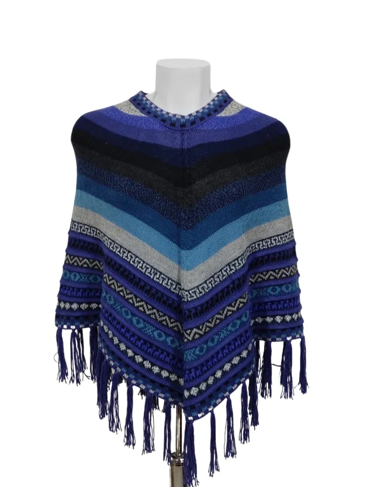 Handcrafted "Colorful" Alpaca Wool Ponchos One Size Fits All | Authentic Peruvian Treasure