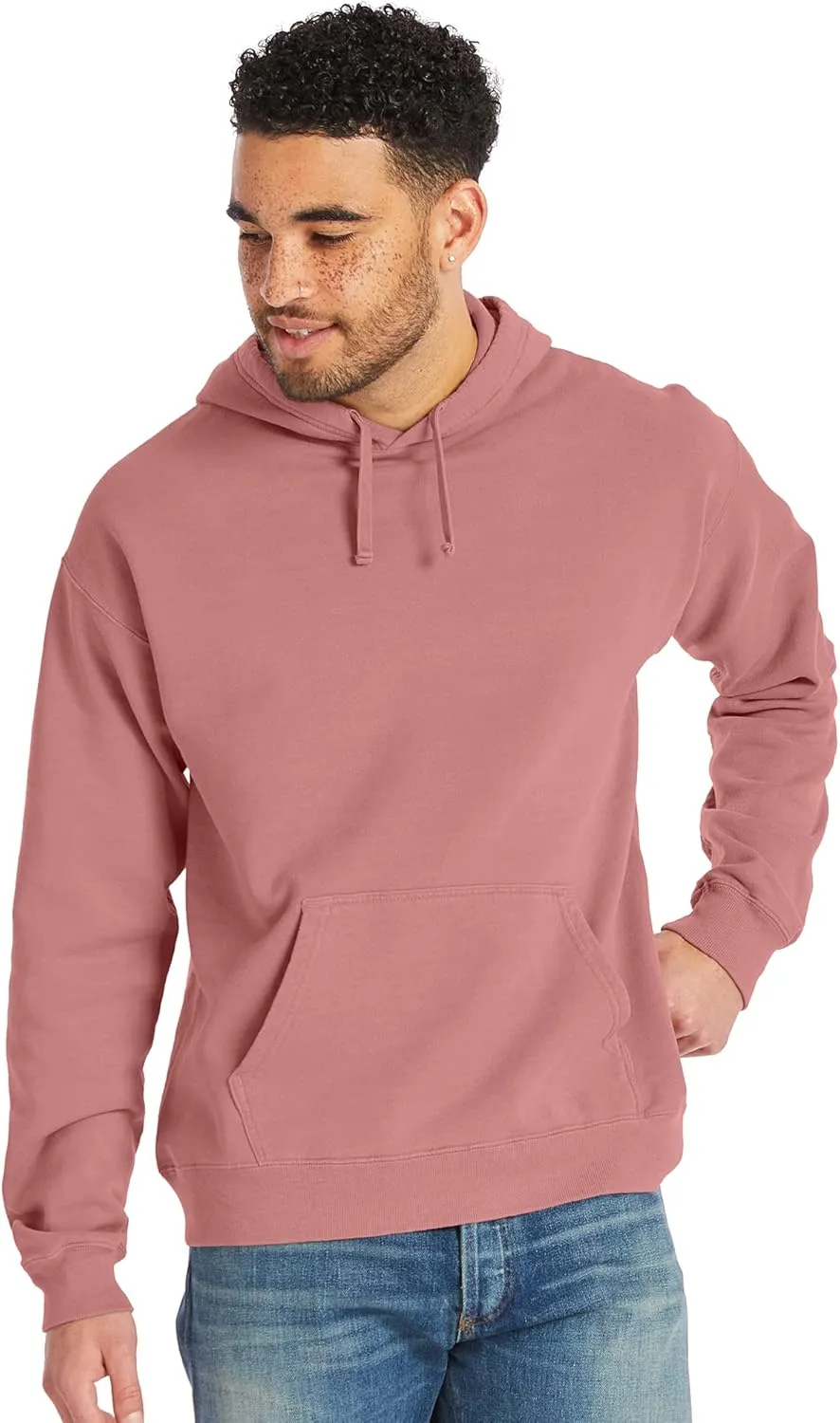 Hanes Men's Originals Fleece Hoodie, Garment Dyed Hooded Sweatshirt, Unisex Fleece Pullover