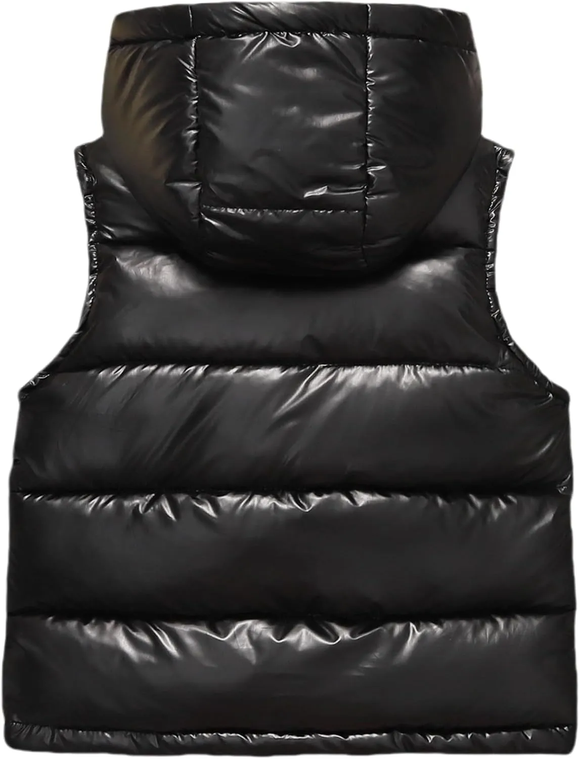 Happy Cherry Shiny Puffer Jackets Kids Boys Girls Reflective Hooded Vest Metallic Sleeveless Jacket 2-12 Years