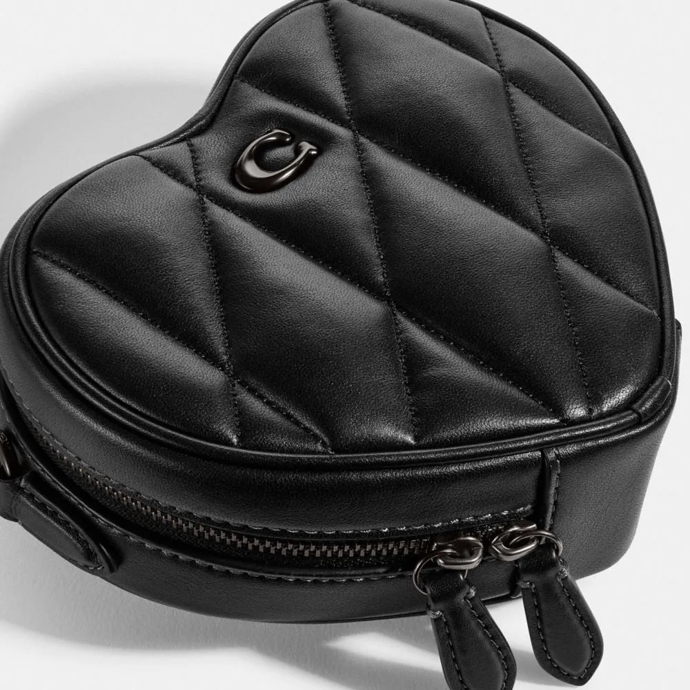 Heart Crossbody Bag With Quilting