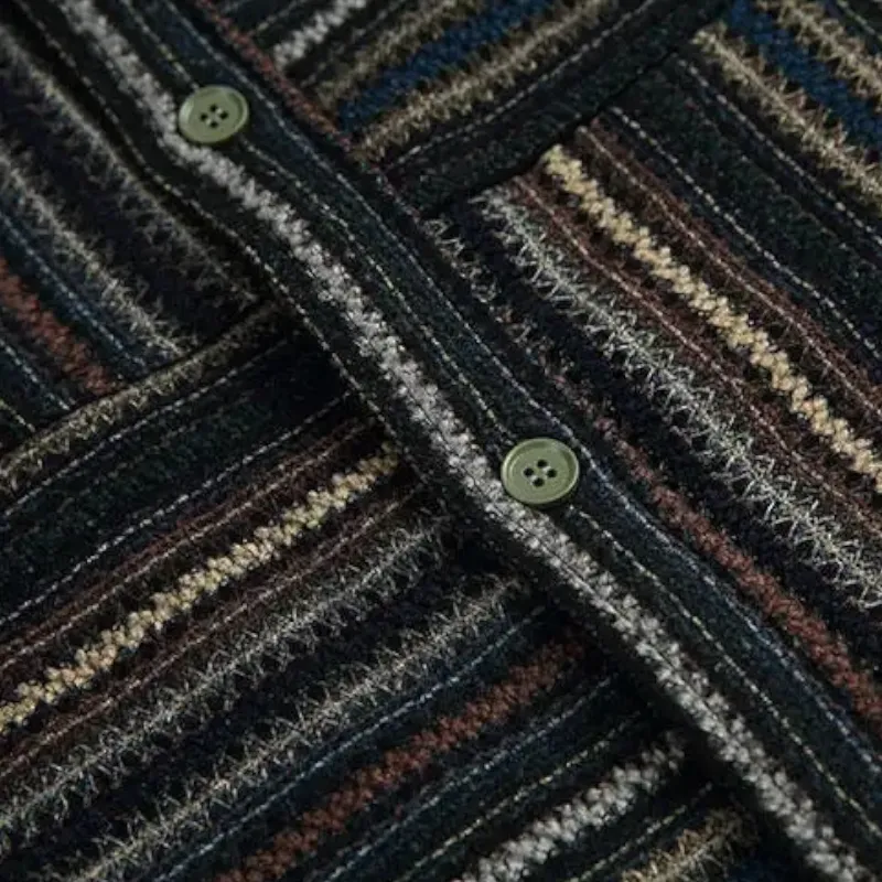 Heavy weight woolen patchwork over-shirt