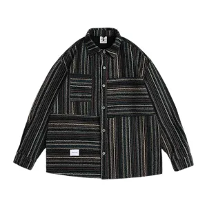 Heavy weight woolen patchwork over-shirt