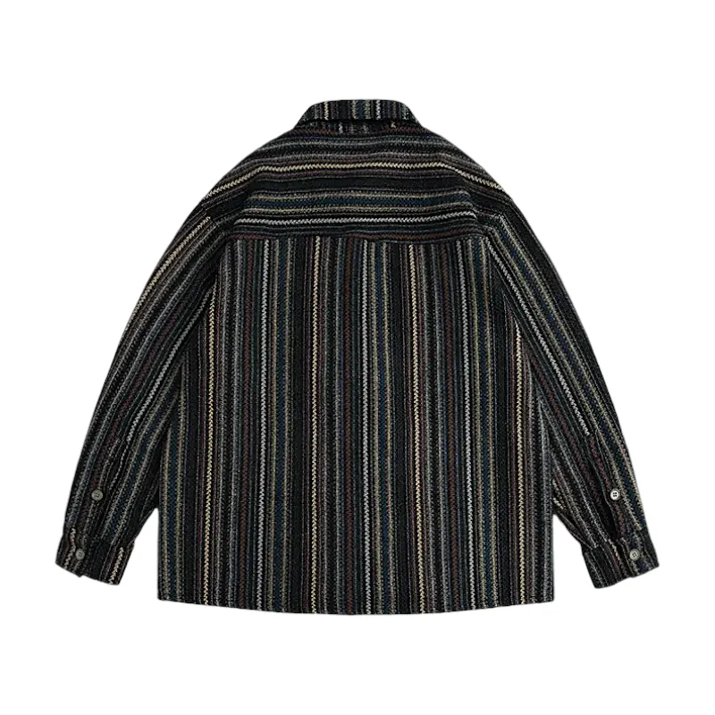 Heavy weight woolen patchwork over-shirt